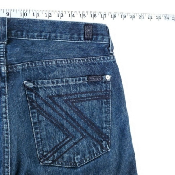 7 for all Mankind AUSTYN STRAIGHT Dark Jeans 33 27 - Picture 3 of 8